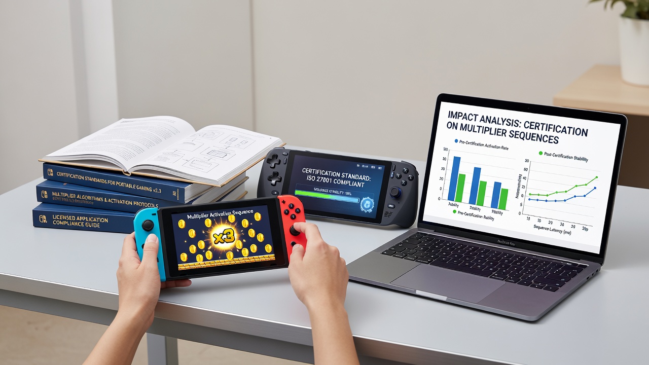 Diagram showing certification testing processes for mobile gaming multipliers