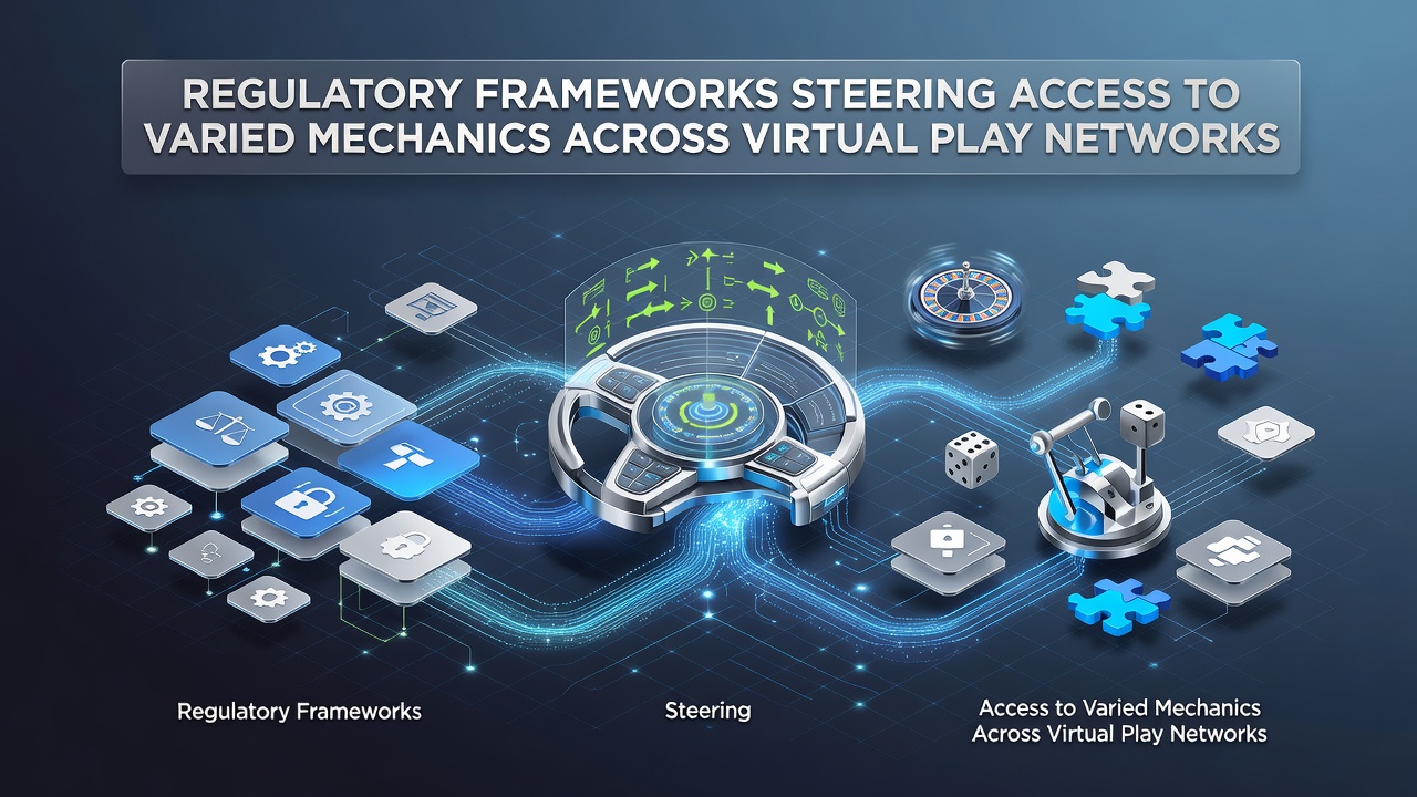 Diagram showing regulatory pathways influencing virtual game mechanics access